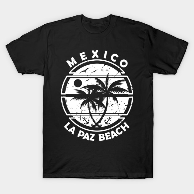 La Paz Beach Mexico, Tropical Palm Trees, Ship Anchor - Summer T-Shirt by Jahmar Anderson